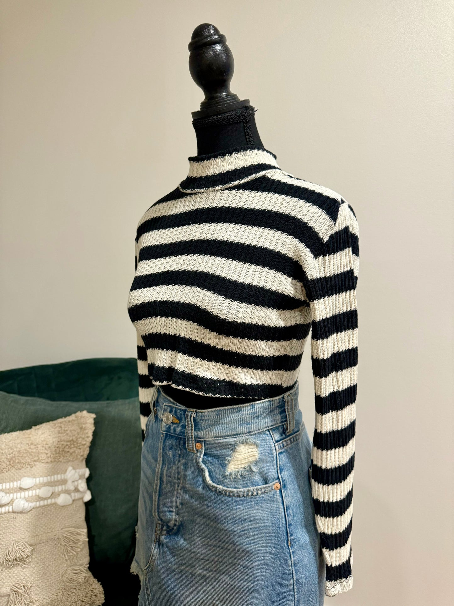 Chandail ligné court Zara - Small