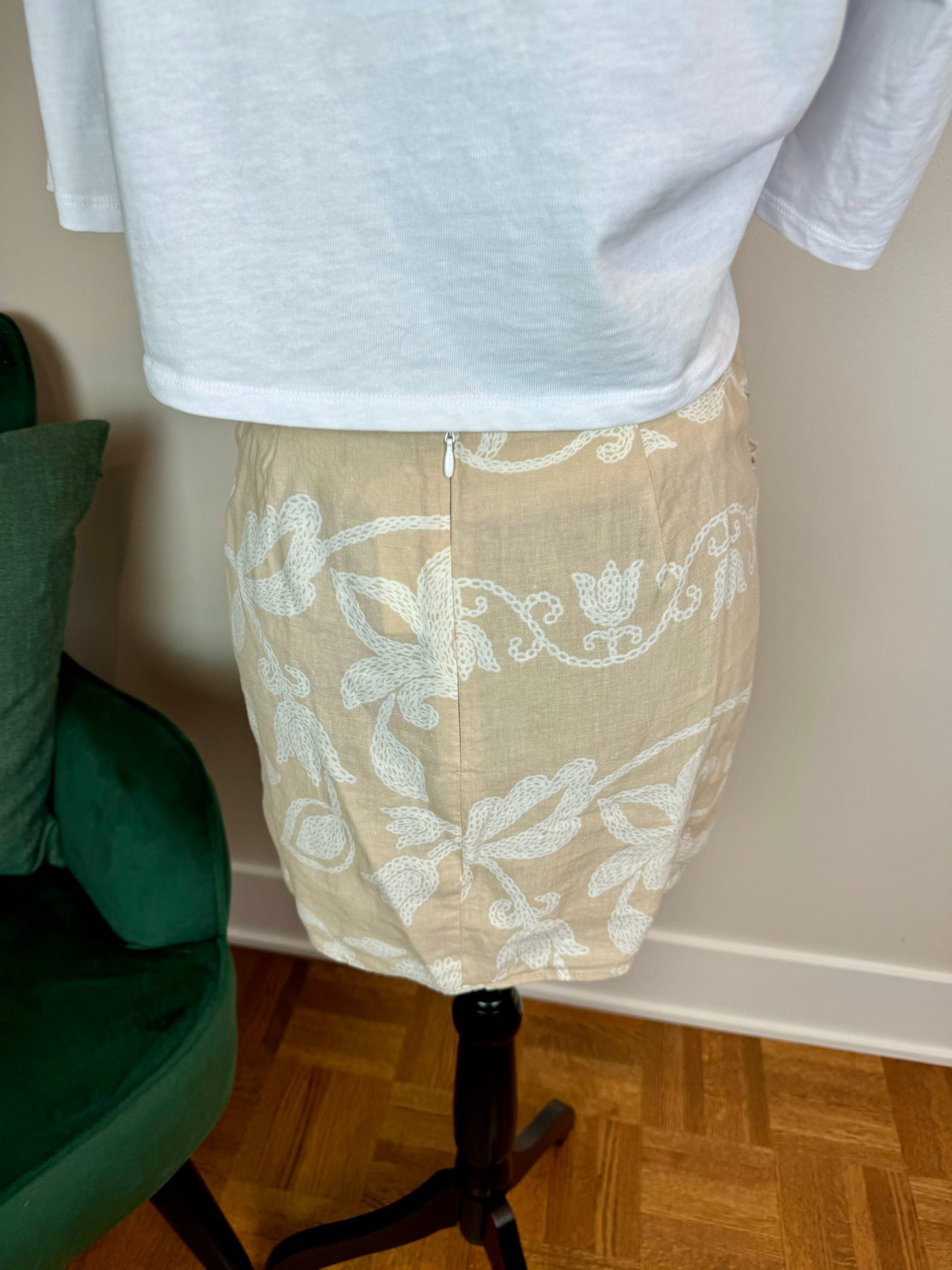 Jupe en lin à motif Zara - Medium