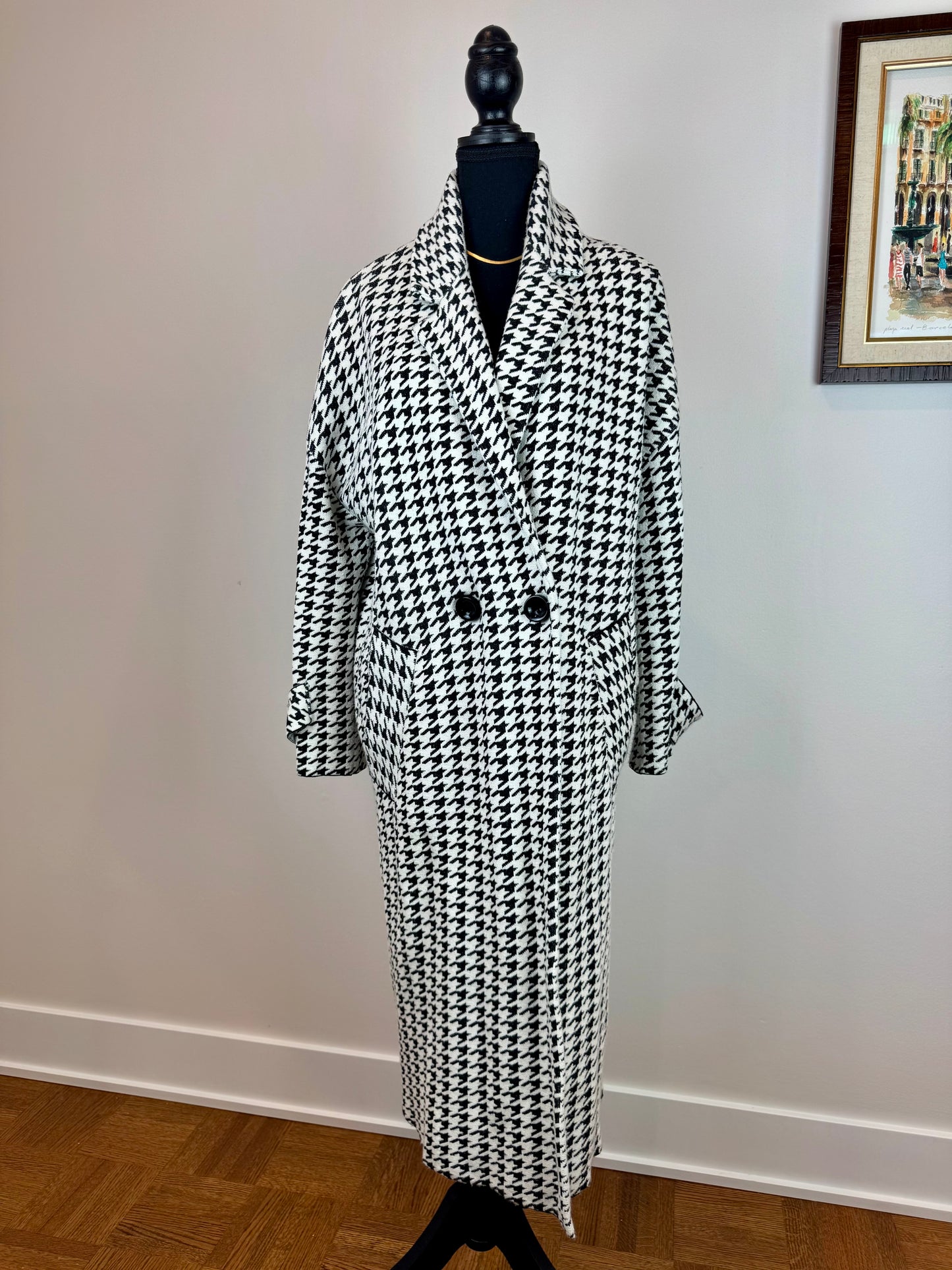 Veston-manteau pied de poule Zara - Small