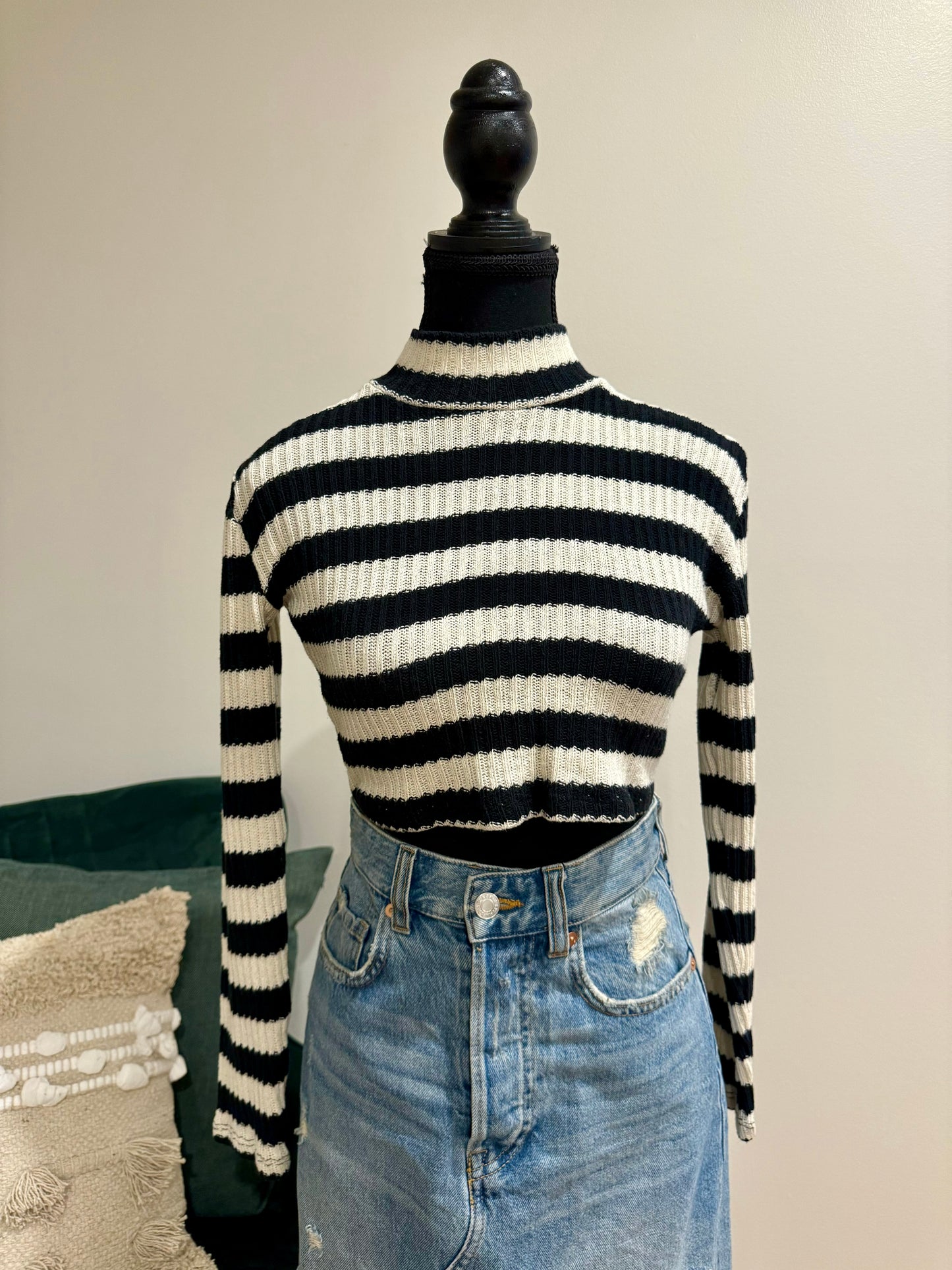 Chandail ligné court Zara - Small