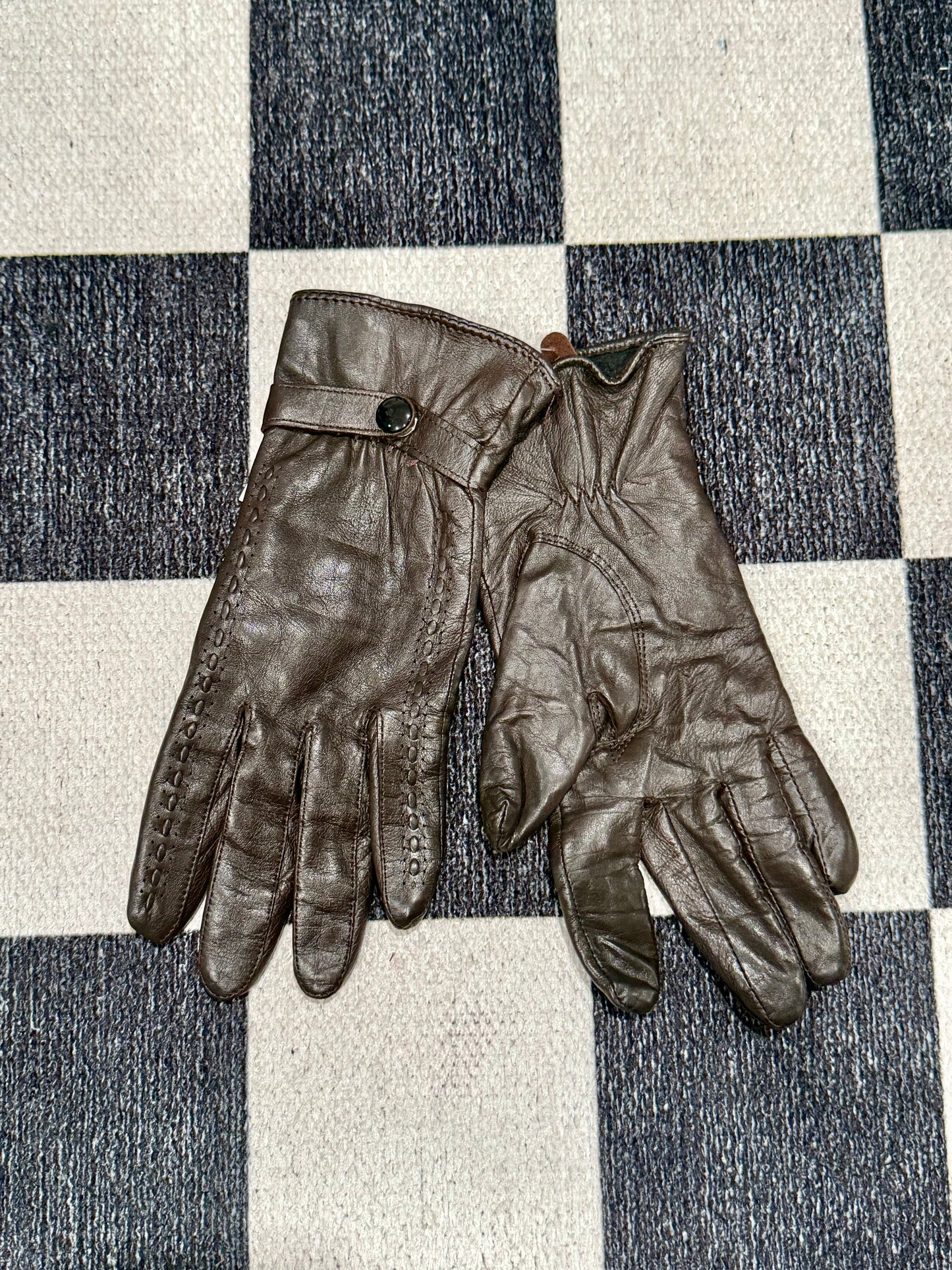 Gants Auclair - cuir brun 6.5