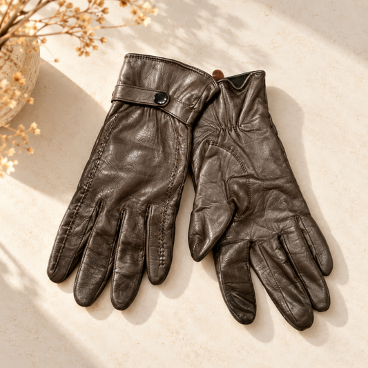 Gants Auclair - cuir brun 6.5