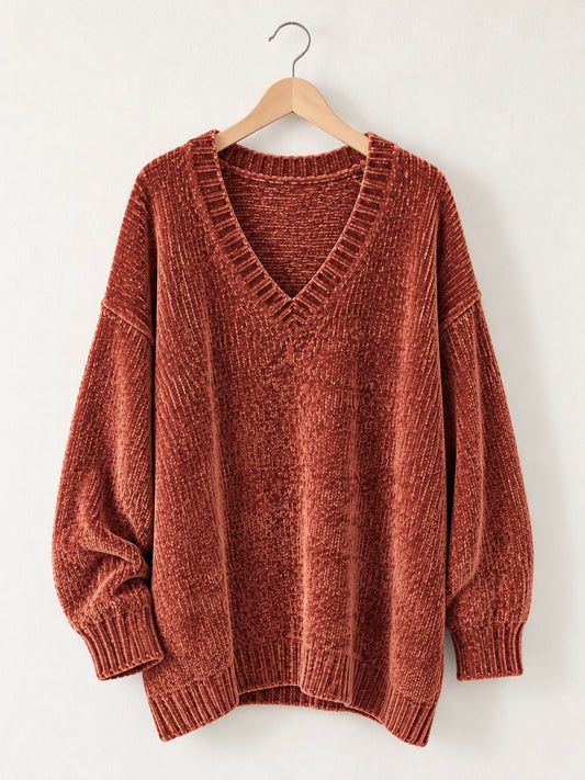 Chandail oversized en maille chenille texturée Zara - Médium