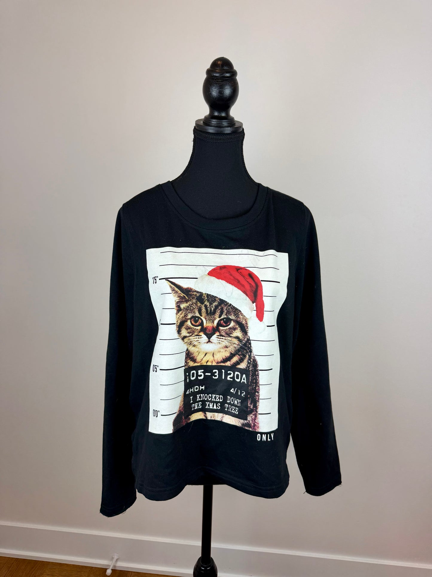 Chandail chat de Noël Only - Médium