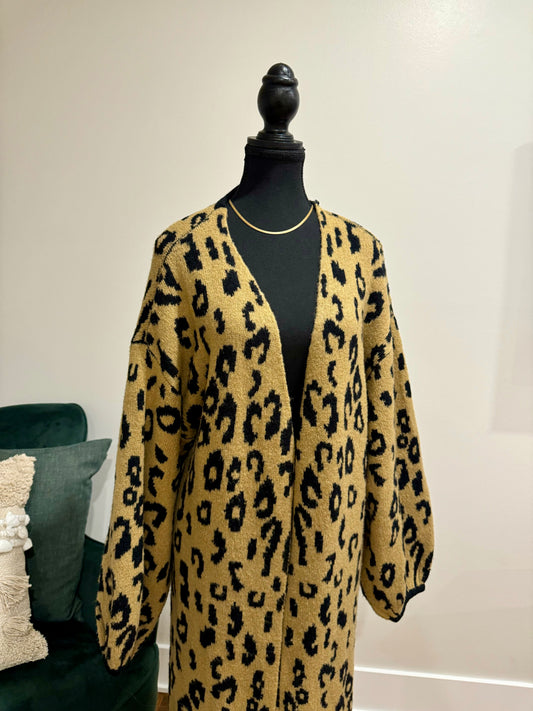 Veste longue motif léopard - Medium