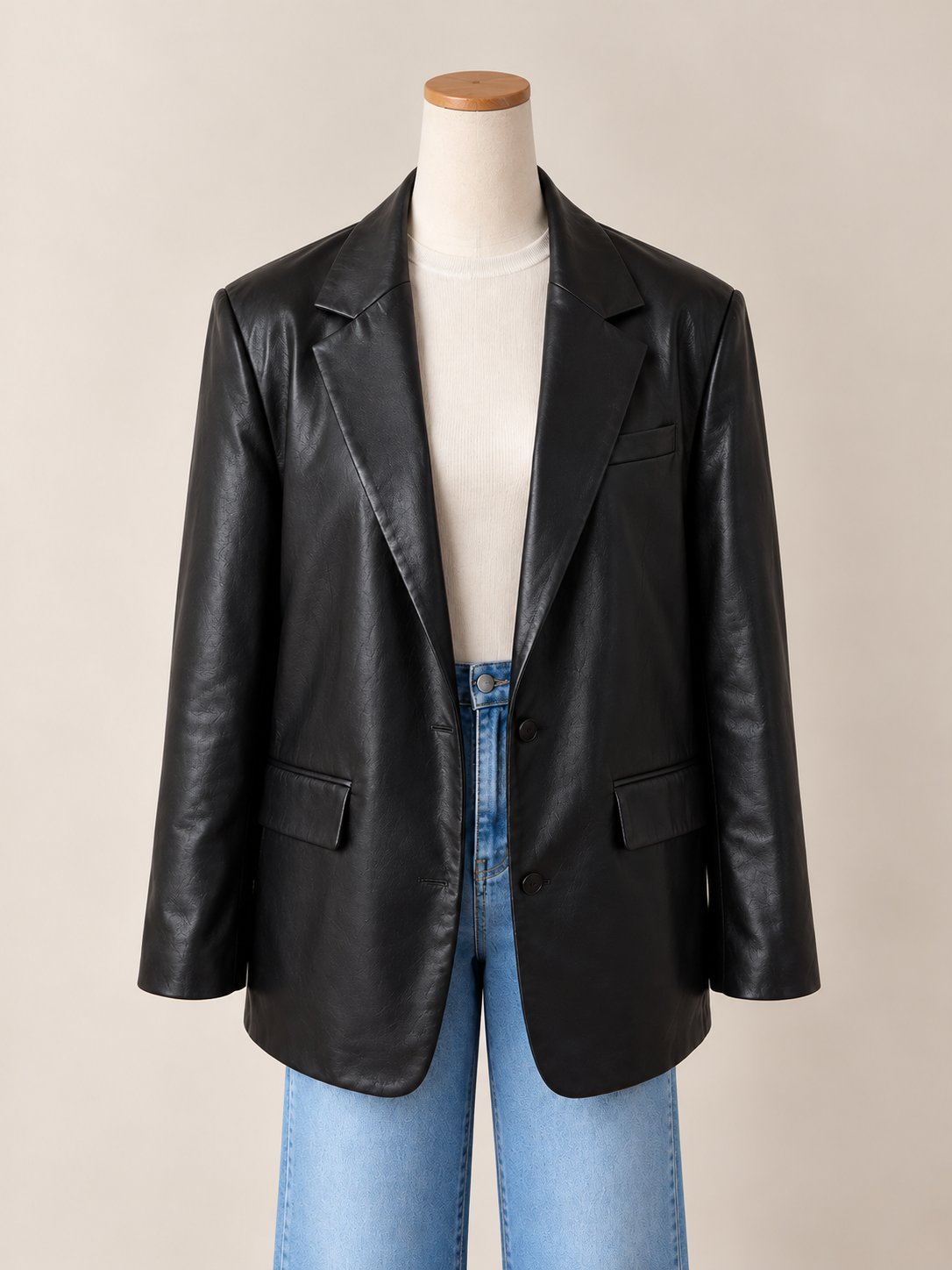 Veston grande taille faux cuir Future Collective - Médium