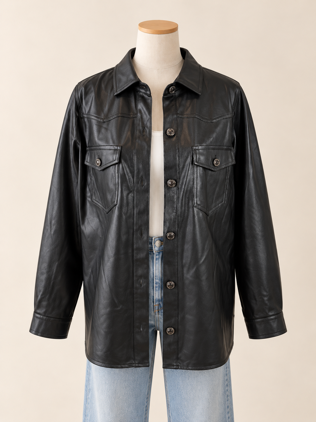 Chemise faux cuir Zara - Small