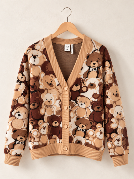 Cardigan imprimé ourson Twik - Large