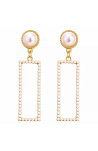 Boucles d'oreilles - Rectangle perlé